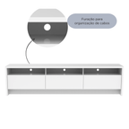 Rack para TV 75 Polegadas 3 Portas 184cm Aspen - Branco - Província - Rack com painel