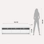 Rack para TV 75 Polegadas 3 Portas 184cm Aspen - Branco - Província - Rack com painel