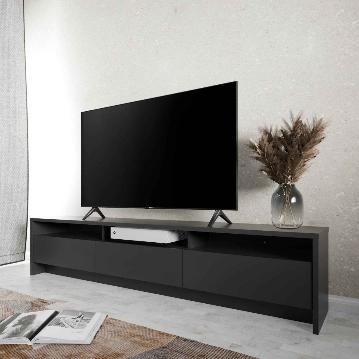 Rack para TV 75 Polegadas 3 Portas 184cm Aspen - Branco - Província - Rack com painel