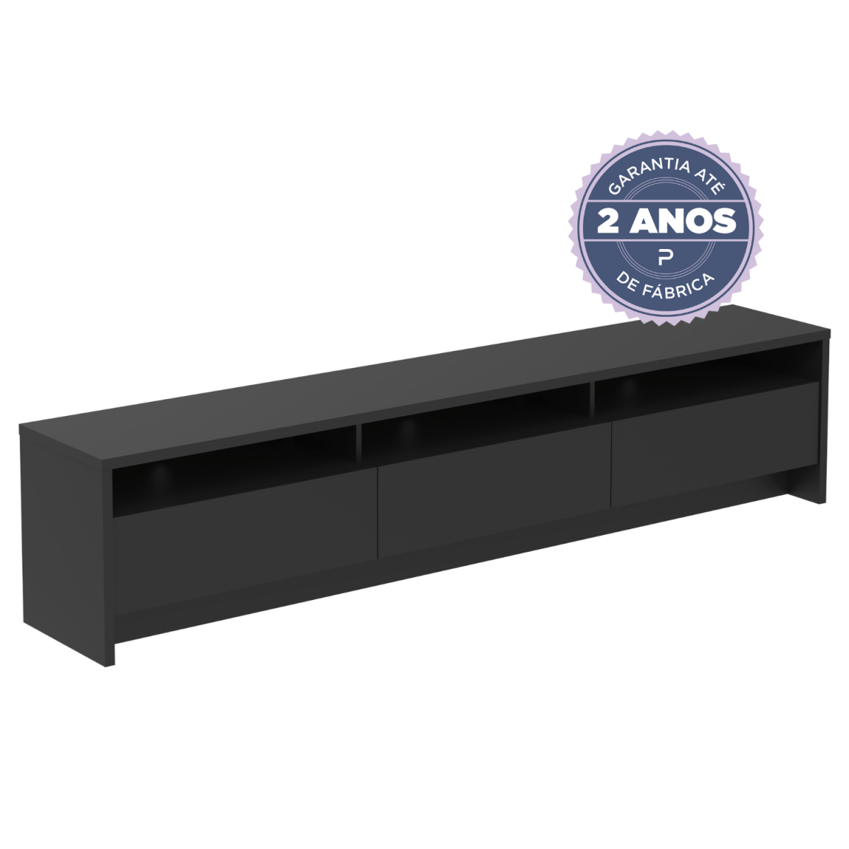 Rack para TV 75 Polegadas 3 Portas 219cm Aspen - Branco - Província - Rack com painel