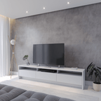 Rack para TV 75 Polegadas 3 Portas 219cm Aspen - Branco - Província - Rack com painel