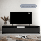 Rack para TV 75 Polegadas 3 Portas 219cm Aspen - Branco - Província - Rack com painel