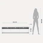 Rack para TV 75 Polegadas 3 Portas 219cm Aspen - Branco - Província - Rack com painel