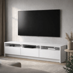 Rack para TV 75 Polegadas 3 Portas 219cm Aspen - Branco - Província - Rack com painel