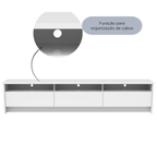 Rack para TV 75 Polegadas 3 Portas 219cm Aspen - Branco - Província - Rack com painel