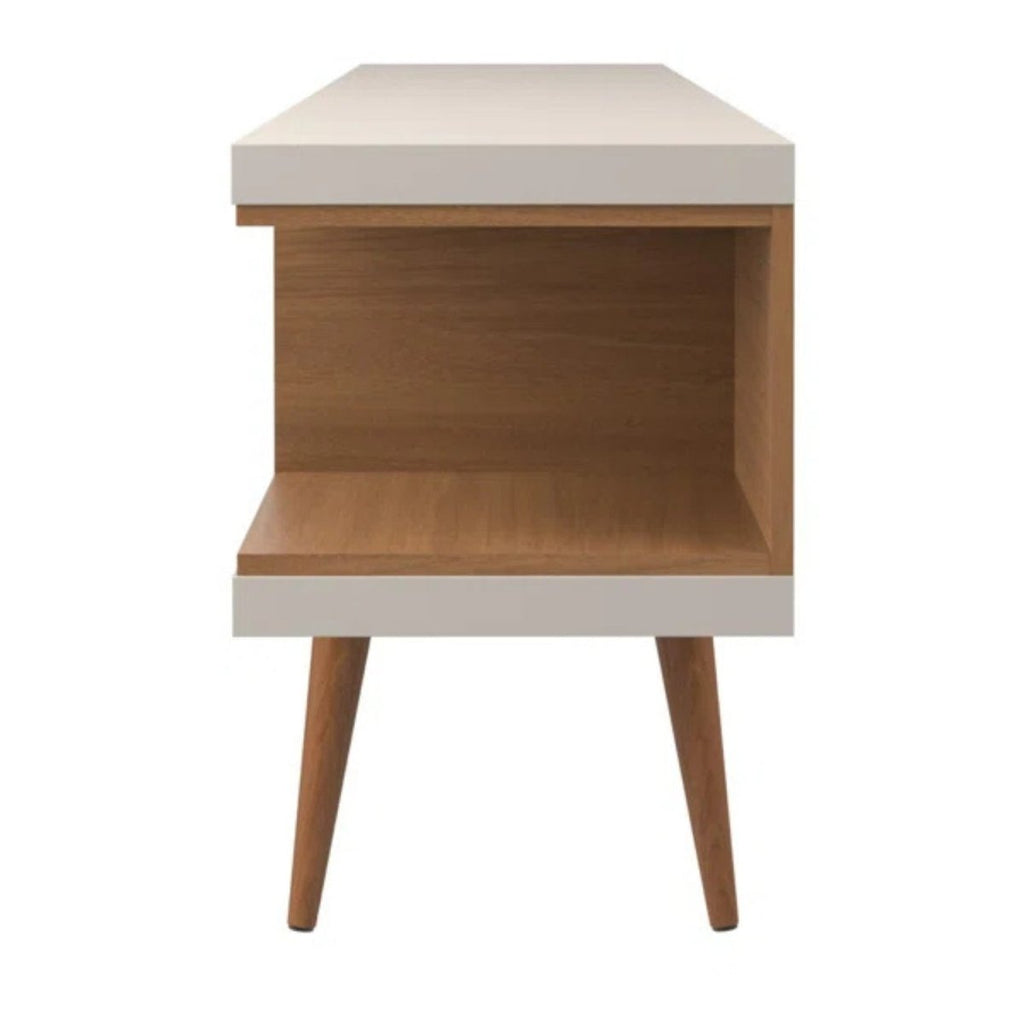 Rack para TV até 75 Polegadas Utopia Off - White Gloss e Natural – 180 cm - Província - Rack