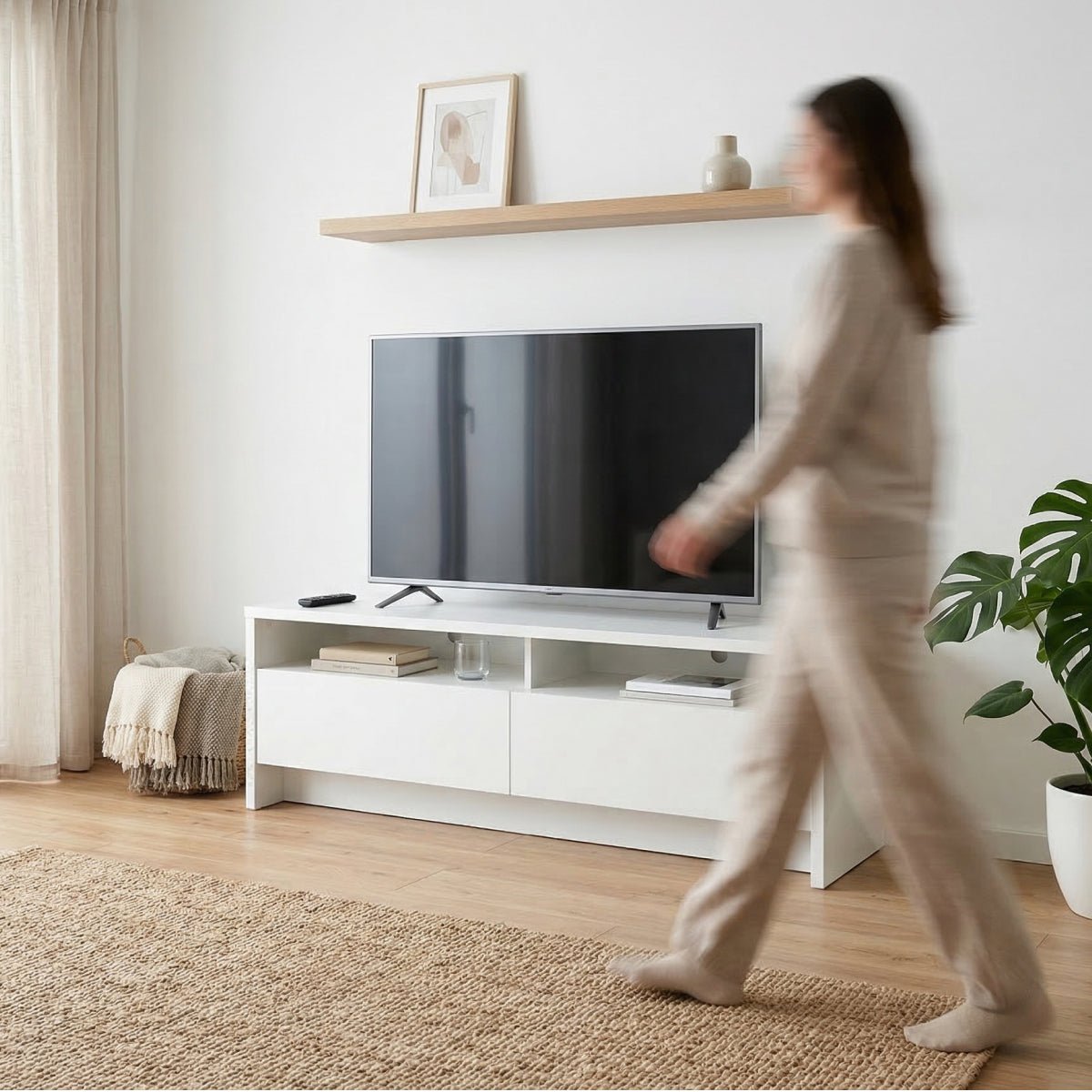 Rack para TVs até 50 Polegadas 2 Portas Aspen 135cm - Província - Rack com painel