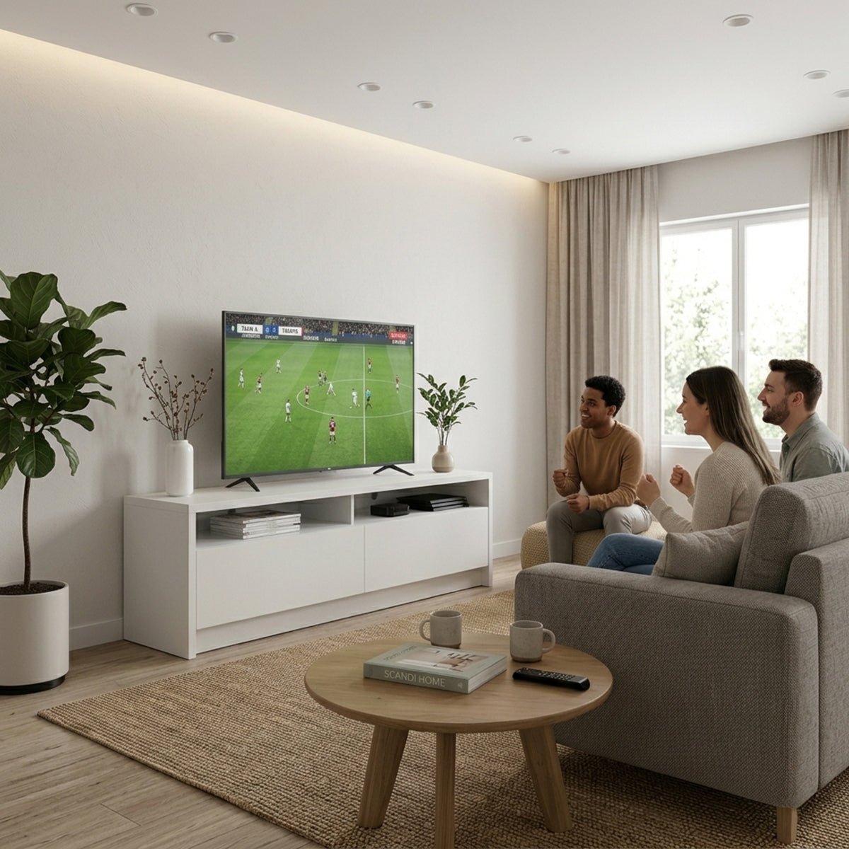 Rack para TVs até 50 Polegadas 2 Portas Aspen 135cm - Província - Rack com painel