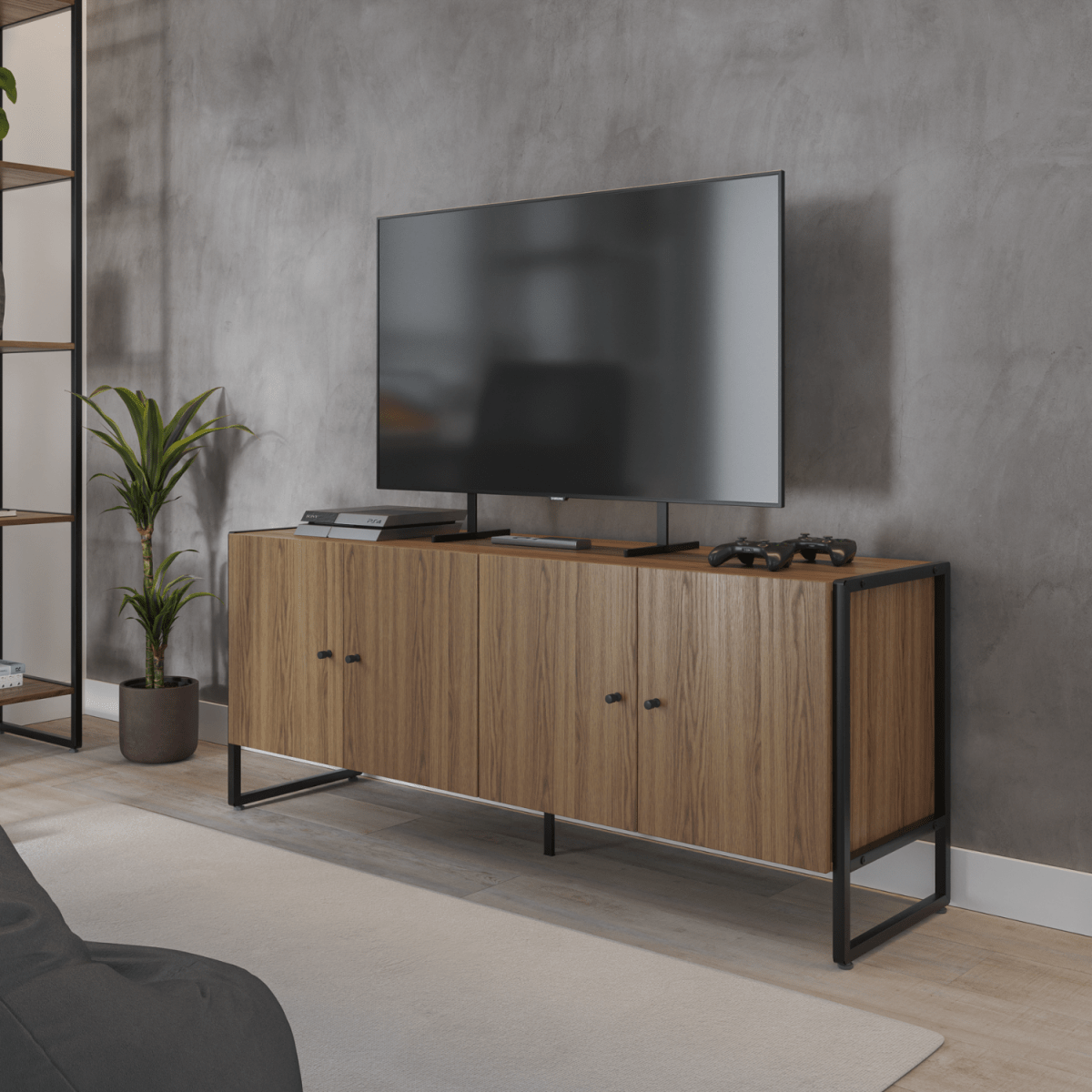 Rack para TVs até 50 Polegadas Voss 146 cm Freijó com Champanhe - Província - Rack