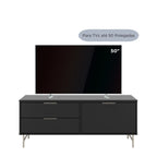 Rack para TVs até 50 Polegadas Yves 135 cm Branco Fosco com Champanhe - Província - Rack