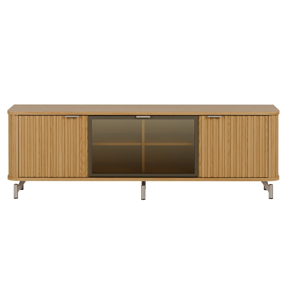 Rack para TVs até 75 Polegadas 100% MDF 3 Portas Vidro Reflecta Neon Float 169cm - Província - Rack