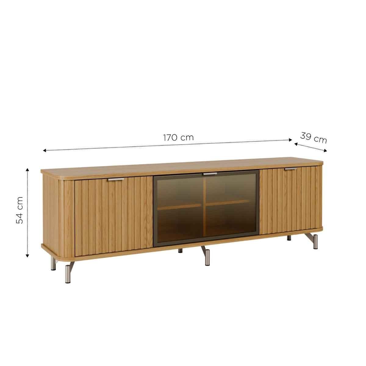 Rack para TVs até 75 Polegadas 100% MDF 3 Portas Vidro Reflecta Neon Float 169cm - Província - Rack