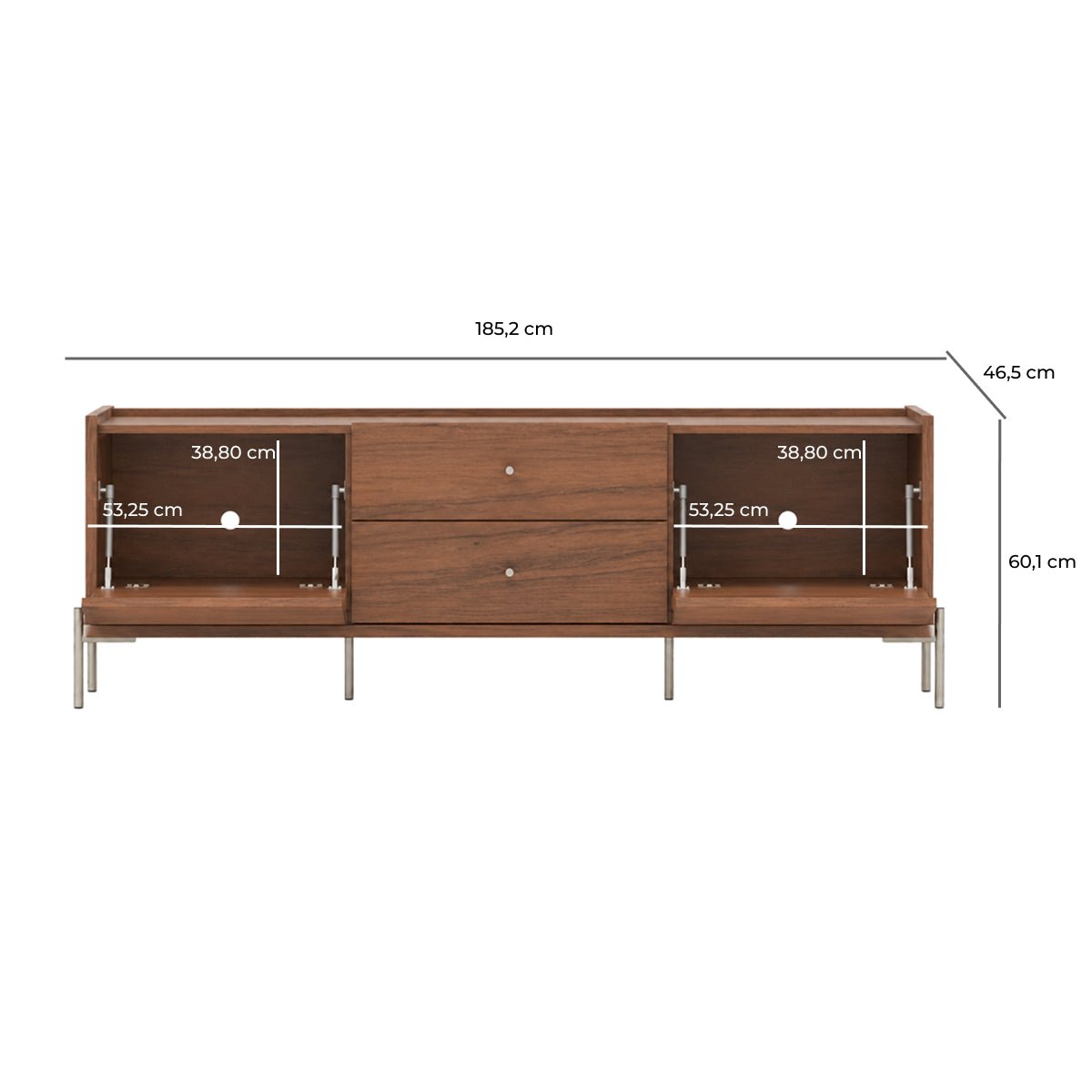 Rack para TVs até 75 Polegadas 2 Portas 2 Gavetas Jasper 185cm - Província - Rack
