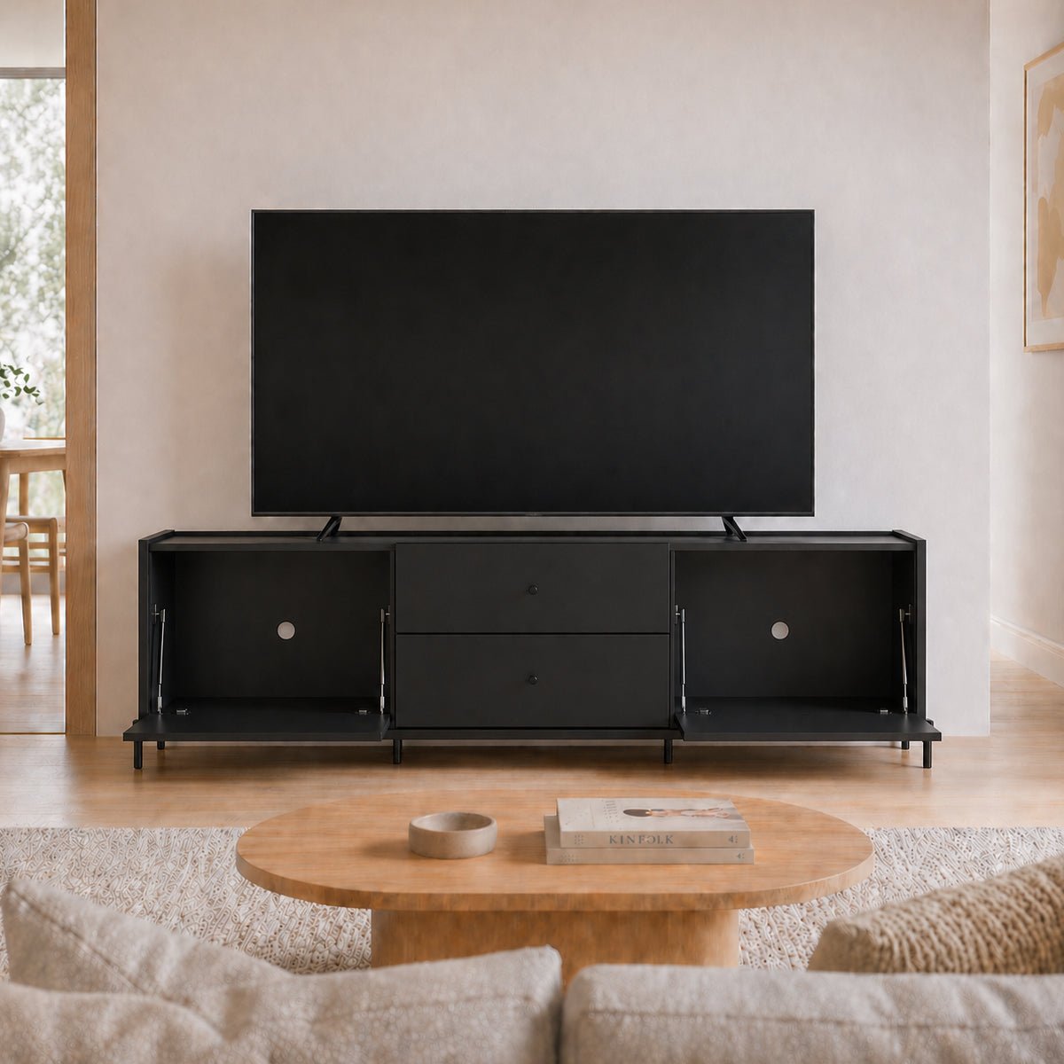 Rack para TVs até 75 Polegadas 2 Portas 2 Gavetas Jasper 185cm - Província - Rack