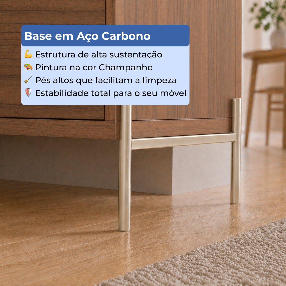 Rack para TVs até 75 Polegadas 2 Portas 2 Gavetas Jasper 220cm - Província - Rack
