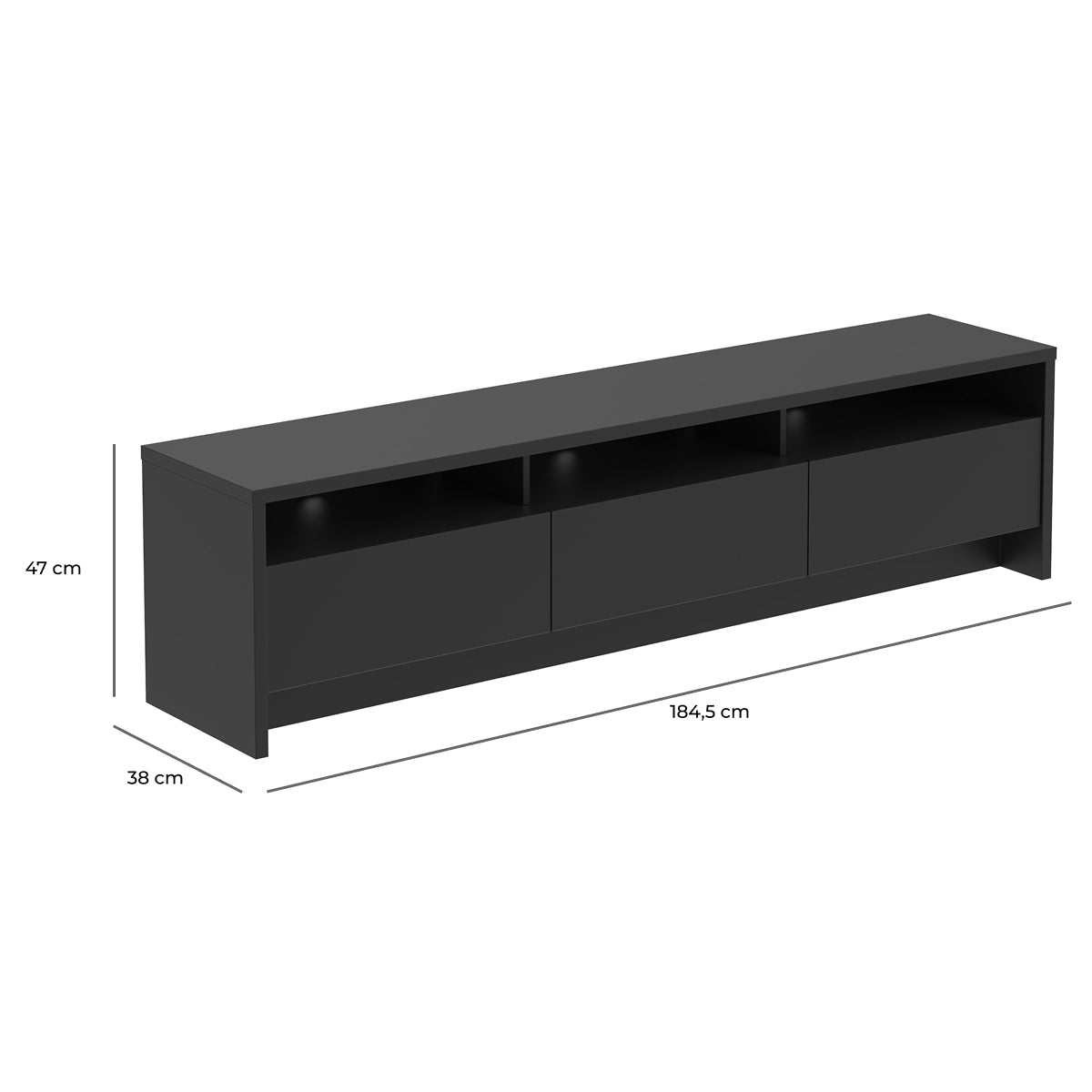 Rack para TVs até 75 Polegadas 3 Portas Aspen 184cm - Província - Rack com painel