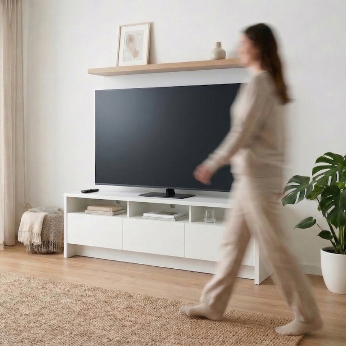 Rack para TVs até 75 Polegadas 3 Portas Aspen 184cm - Província - Rack com painel