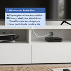 Rack para TVs até 75 Polegadas 3 Portas Aspen 219cm - Província - Rack com painel