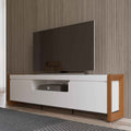 Rack para TVs até 75 Polegadas Bristol 225 cm Off White com Natural - Província - Rack