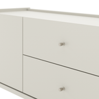 Rack para TVs até 75 Polegadas Jasper 220 cm Off White Fosco com Champanhe - Província - Rack