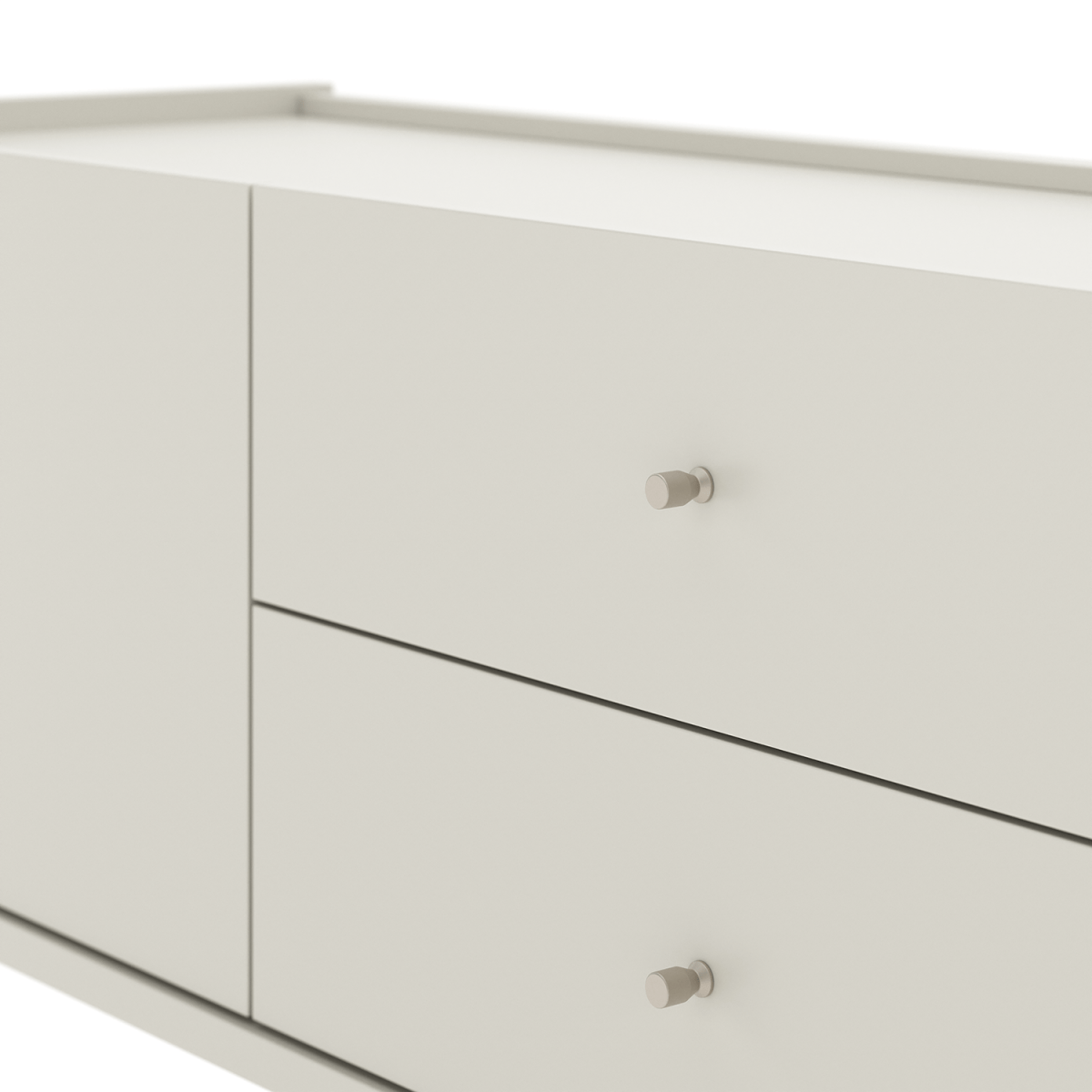 Rack para TVs até 75 Polegadas Jasper 220 cm Off White Fosco com Champanhe - Província - Rack