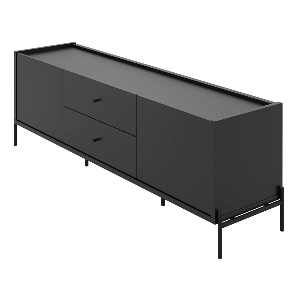 Rack para TVs até 75 Polegadas Jasper 220 cm Preto Fosco - Província - Rack