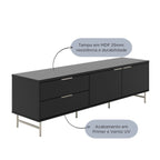 Rack para TVs até 75 Polegadas Yves 184 cm Branco Fosco com Champanhe - Província - Rack