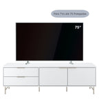 Rack para TVs até 75 Polegadas Yves 184 cm Branco Fosco com Champanhe - Província - Rack