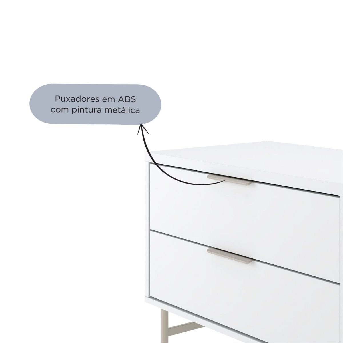 Rack para TVs até 75 Polegadas Yves 184 cm Branco Fosco com Champanhe - Província - Rack