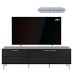 Rack para TVs até 75 Polegadas Yves 184 cm Branco Fosco com Champanhe - Província - Rack