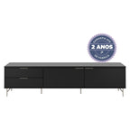 Rack para TVs até 75 Polegadas Yves 220cm Branco Fosco com Champanhe - Província - Rack