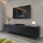 Rack para TVs até 75 Polegadas Yves 220cm Branco Fosco com Champanhe - Província - Rack