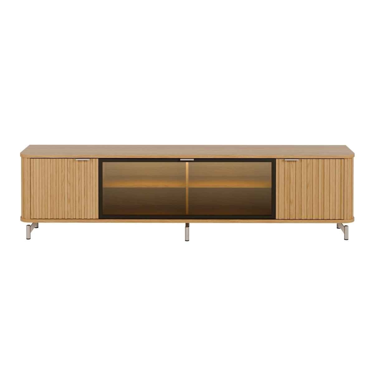 Rack para TVs até 85 Polegadas 100% MDF 3 Portas Vidro Reflecta Neon Float 212cm - Província - Rack