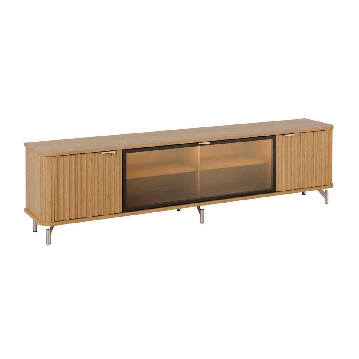 Rack para TVs até 85 Polegadas 100% MDF 3 Portas Vidro Reflecta Neon Float 212cm - Província - Rack