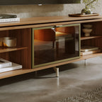 Rack para TVs até 75 Polegadas 100% MDF 1 Porta com Vidro Reflecta Lincoln Float 169cm
