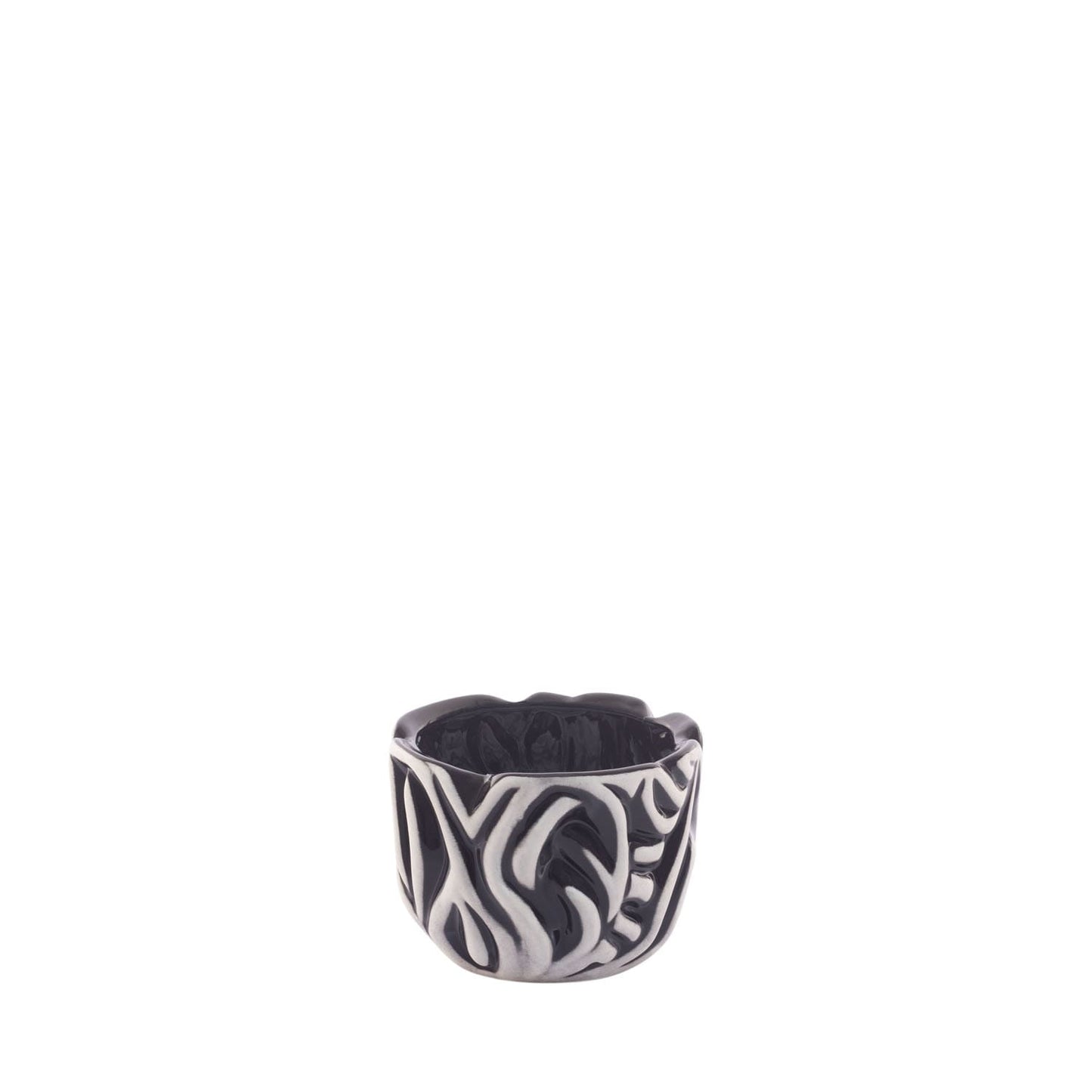 Cachepot Cerâmica Surya Areia and Black 14,5 cm