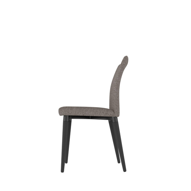 Cadeira Iron - Preto Fosco c/ Linho Mescla Cinza