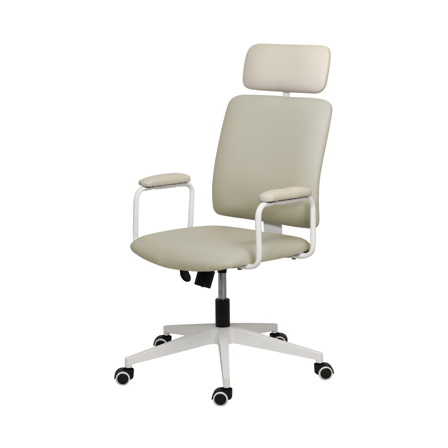 Cadeira Office Giratória Meghan - PU Verde Sálvia c/ Off White
