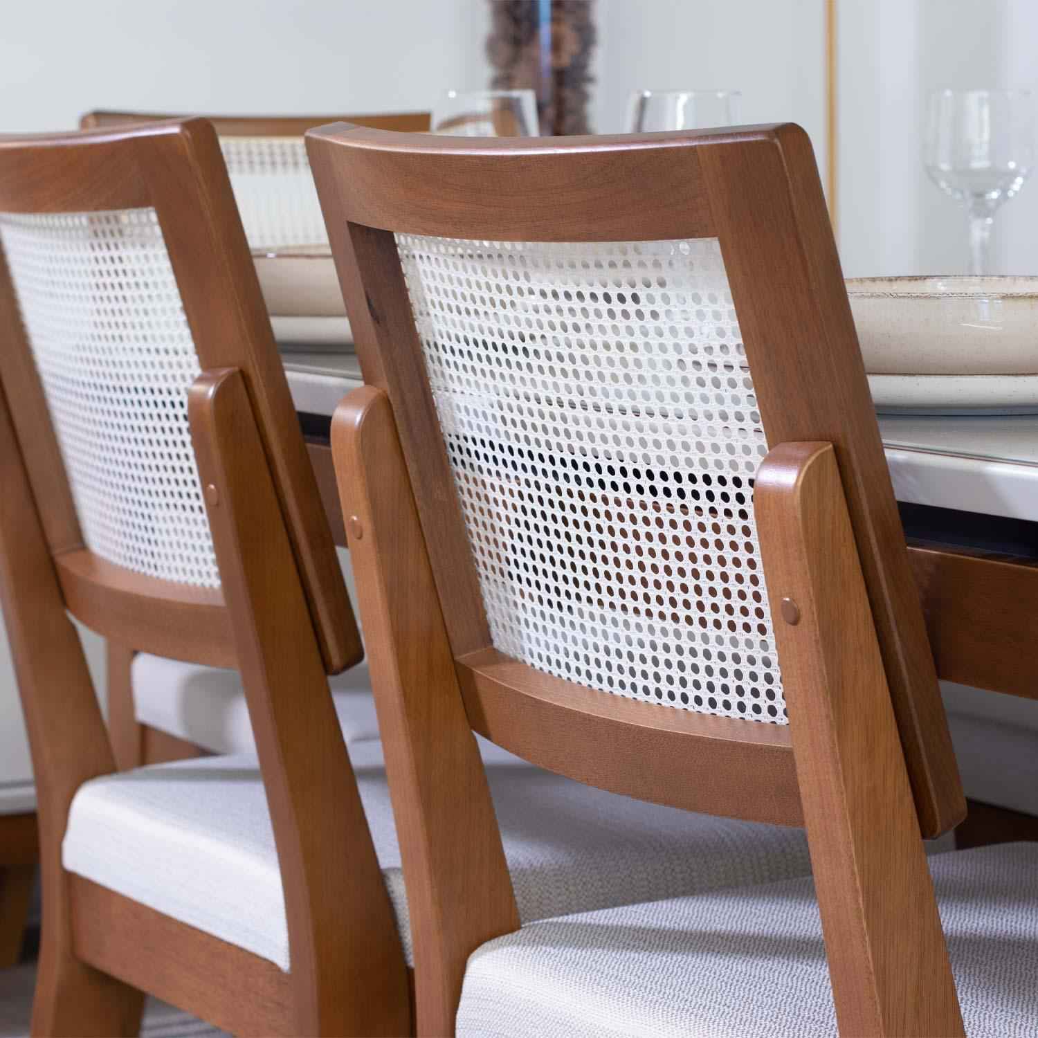 Cadeira de Madeira Saga Linho Bege