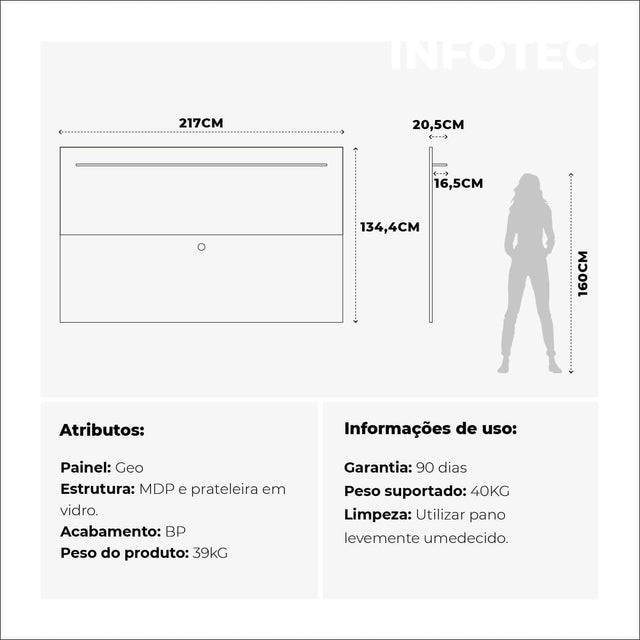 Painel para TV Geo - 217 cm / Outlet