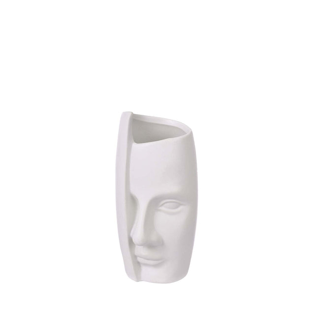 Vaso Decorativo Cerâmica Michaell Branco 18 cm