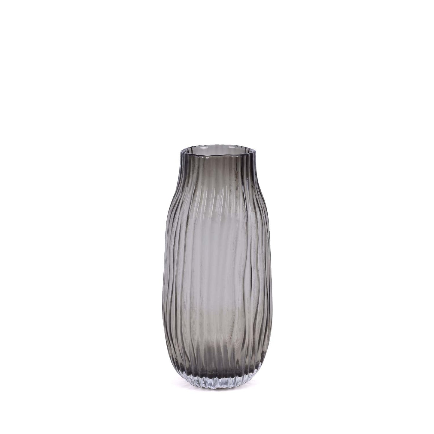 Vaso Decorativo de Vidro Ajus Cinza 26 cm