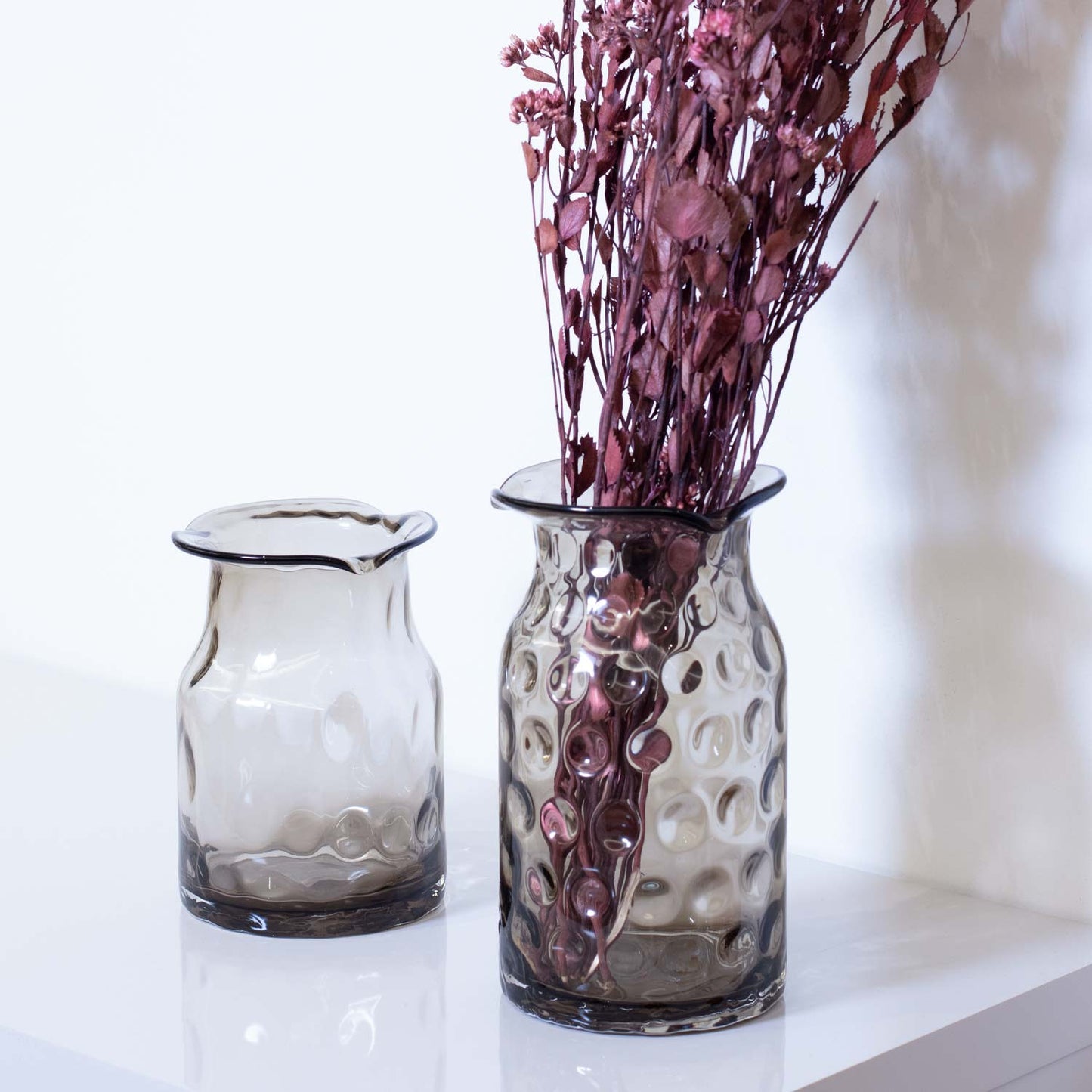 Vaso Decorativo de Vidro Coup Cinza 19 cm