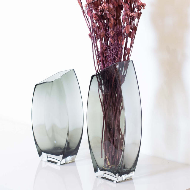 Vaso Decorativo de Vidro Spain Cinza 30 cm