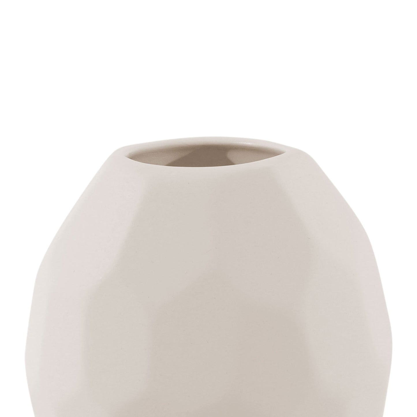 Vaso Decorativo em Cerâmica  Hexa Off White 16 cm