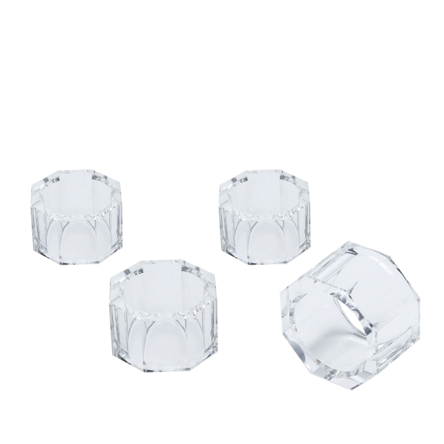 Conjunto de 4 Anéis para Guardanapo Crystal Transparente 5 cm