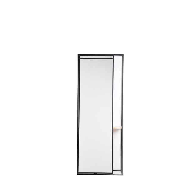 Espelho com Prateleira de Metal Rami Preto 170 cm