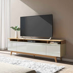 Rack Flynt ST para TVs até 75 Polegadas 3 Portas 220 cm Off White com Canella - Província - Rack